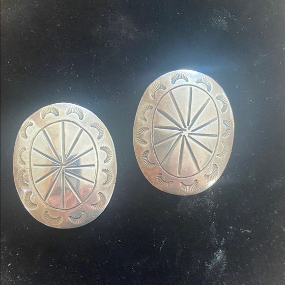 Vintage Sterling Silver Mexican Earrings - Picture 6 of 7